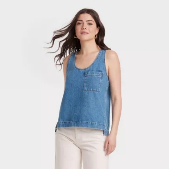 Universal Thread Tops - Women's Denim Top‎ Medium Wash